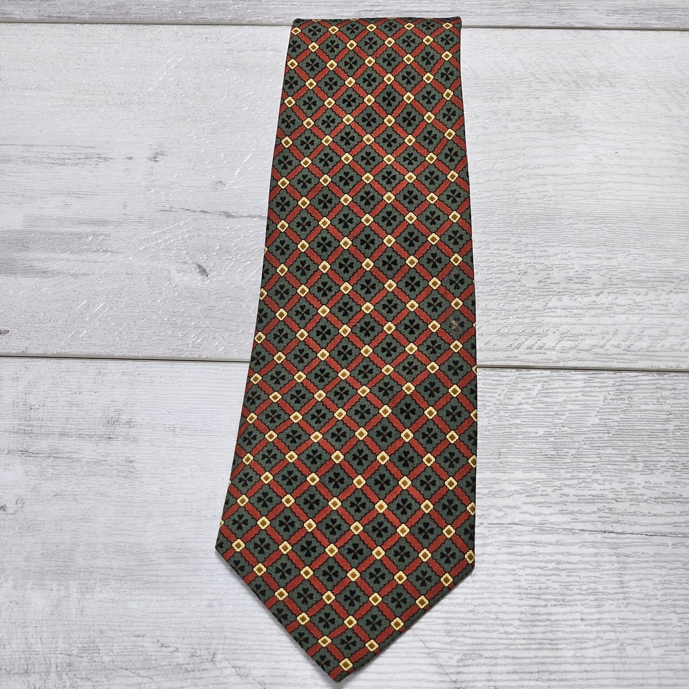 Vintage Polo Ralph Lauren Silk Tie Multicolor Geometric Pattern Classic